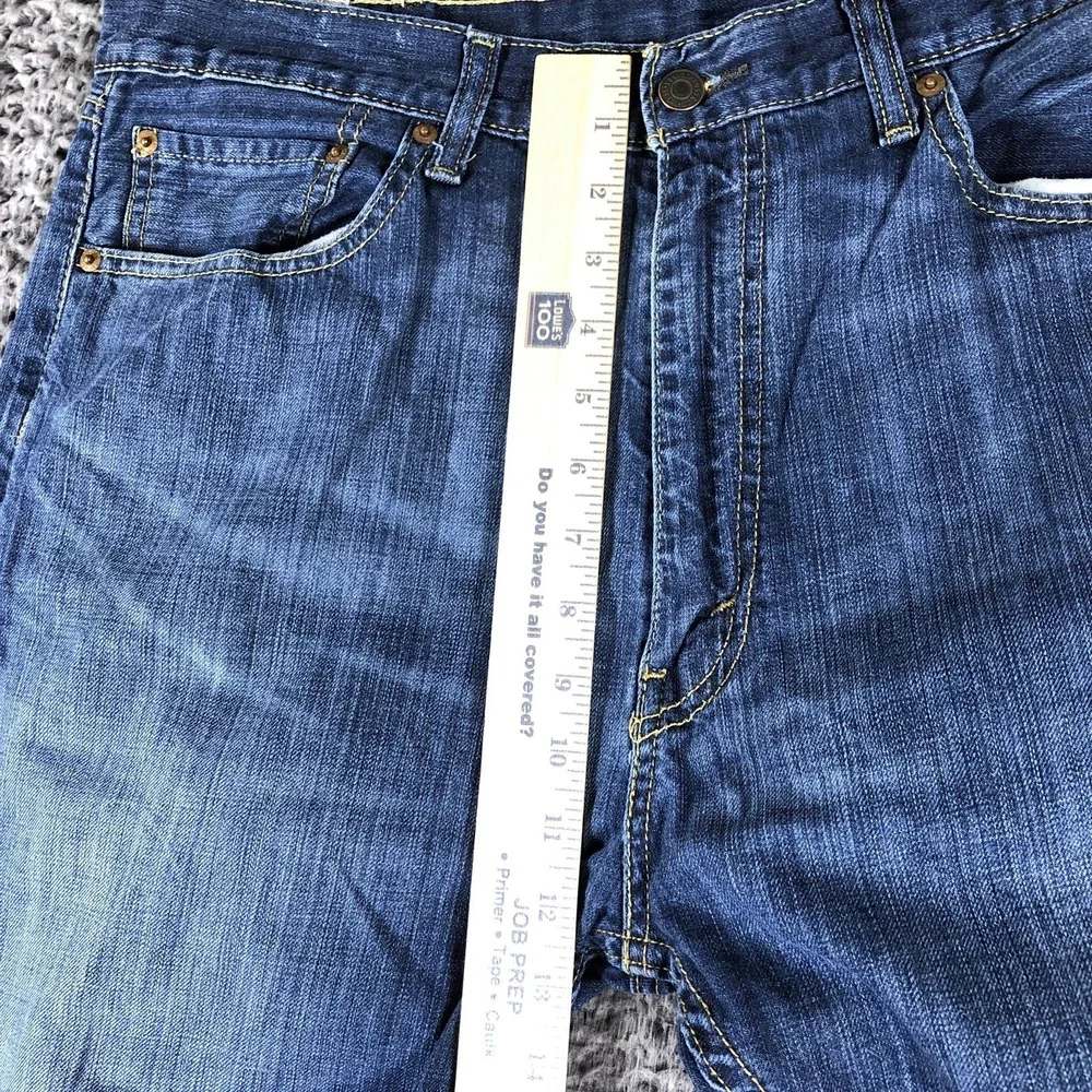Levis 505 Jeans Mens 38x34 Blue Regular Fit Straight Leg Denim Med Wash Casual